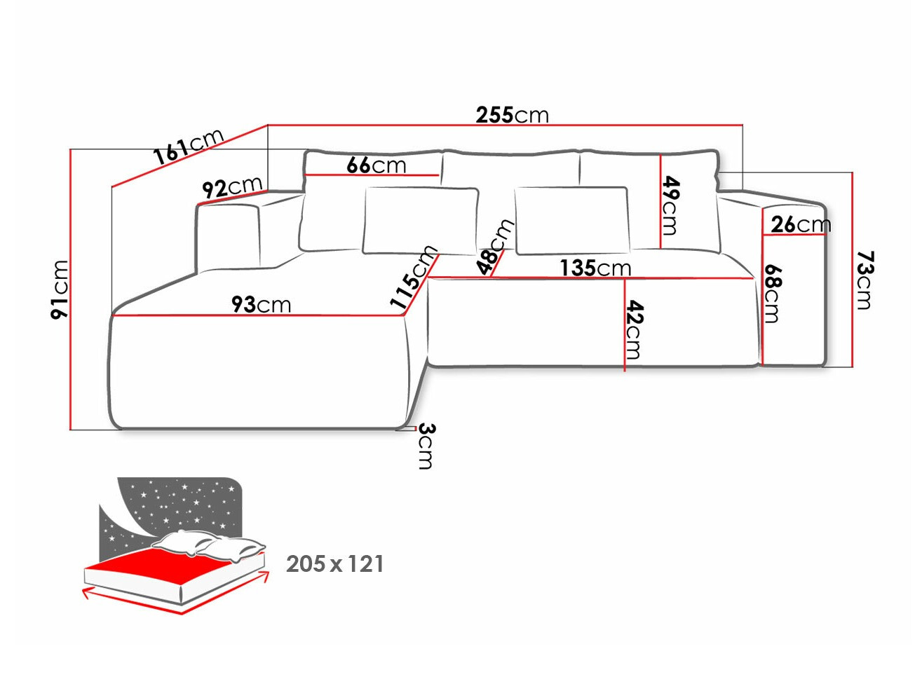 Ugaona sofa Arvada 116 (Poso 05)