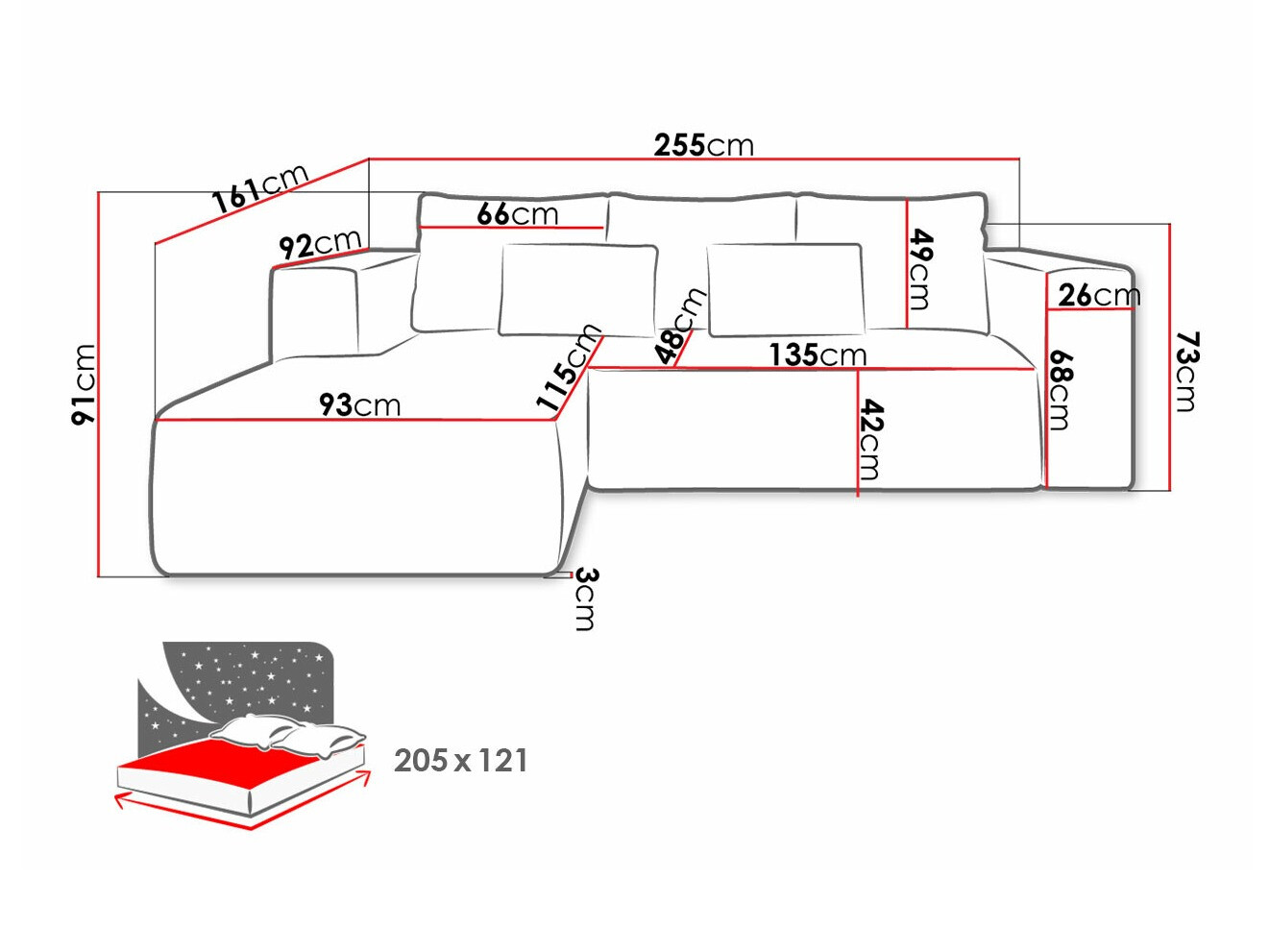 Ugaona sofa Arvada 116 (Poso 100)