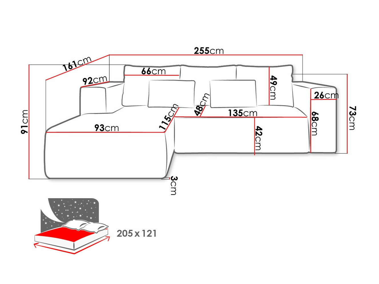 Ugaona sofa Arvada 116 (Poso 26)