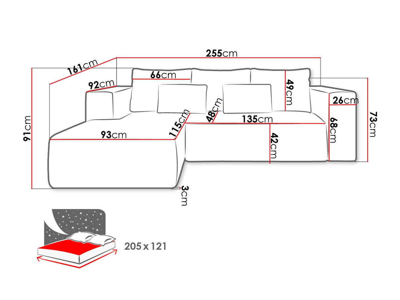 Ugaona sofa Arvada 116 (Poso 27)