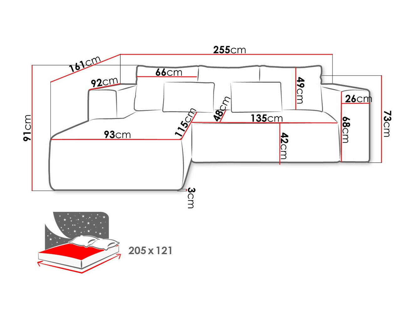 Ugaona sofa Arvada 116 (Poso 34)