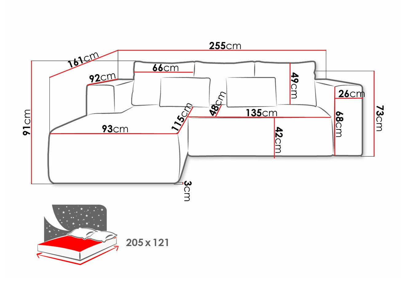 Ugaona sofa Arvada 116 (Poso 34)