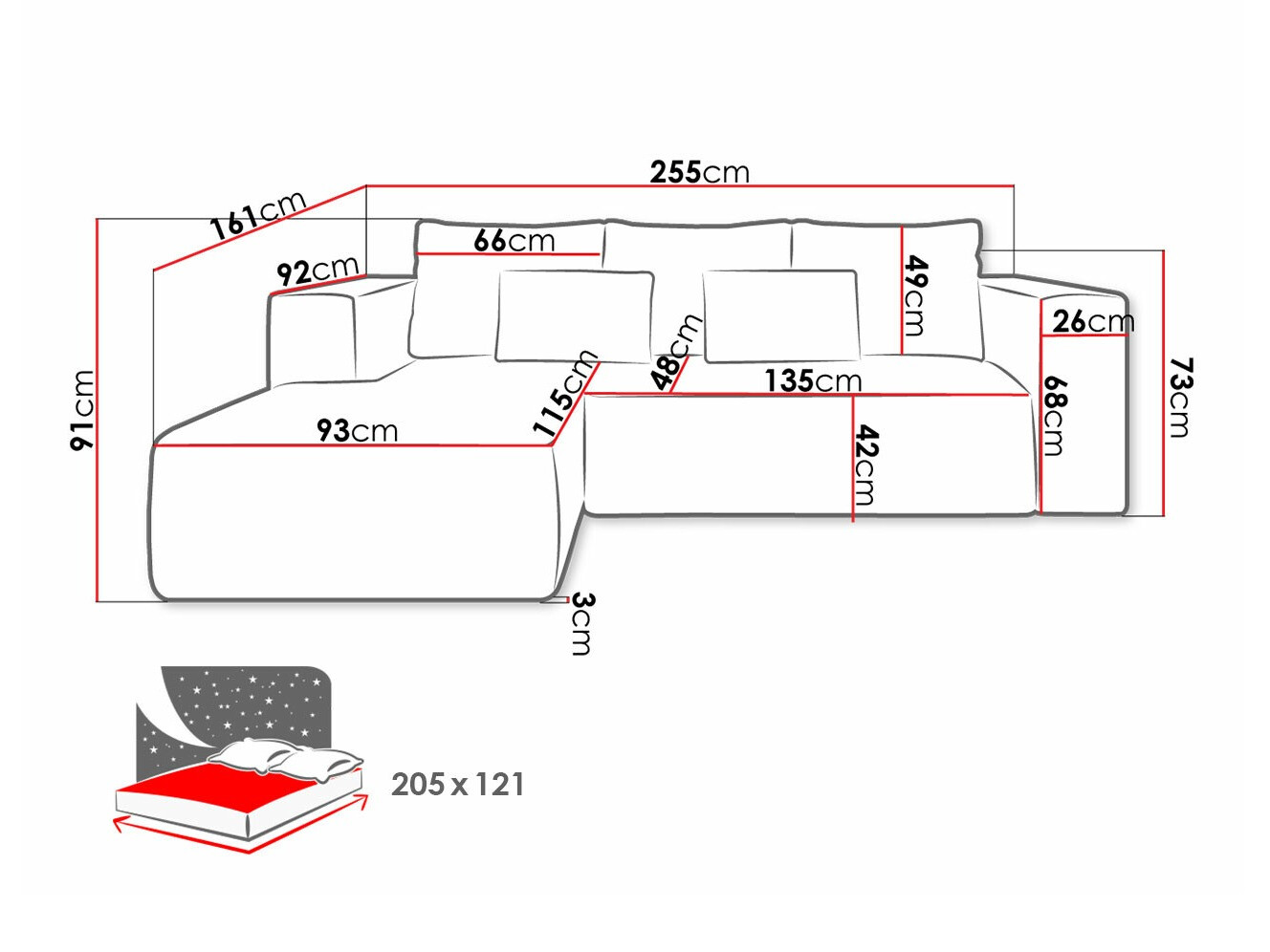 Ugaona sofa Arvada 116 (Poso 55)