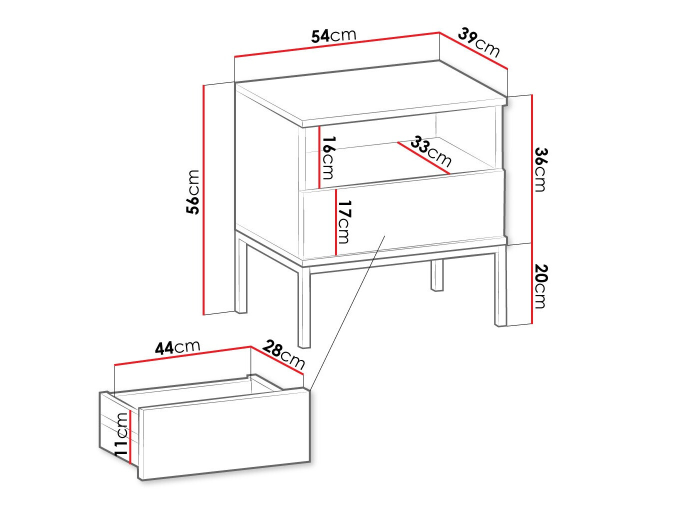 Noćni ormarić Soferi 110 (Crno + Hrast Votan)