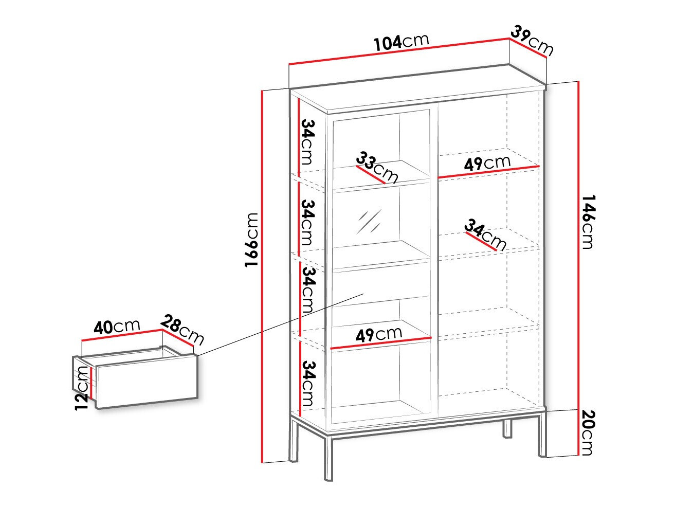 Polica Manal (Crno + Hrast Votan)