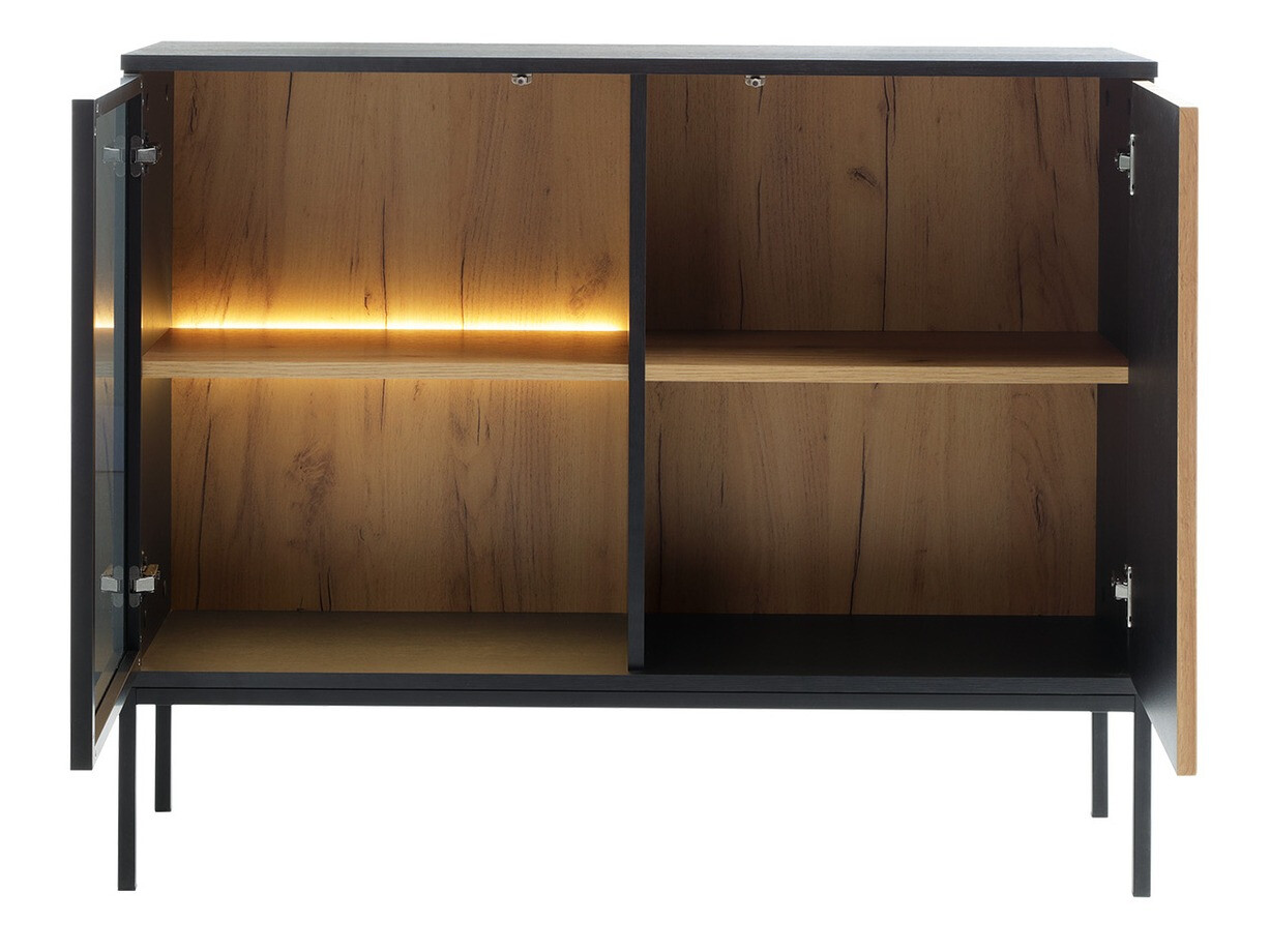 Set za dnevnu sobu Soferi 113 (Crno + Hrast Votan)