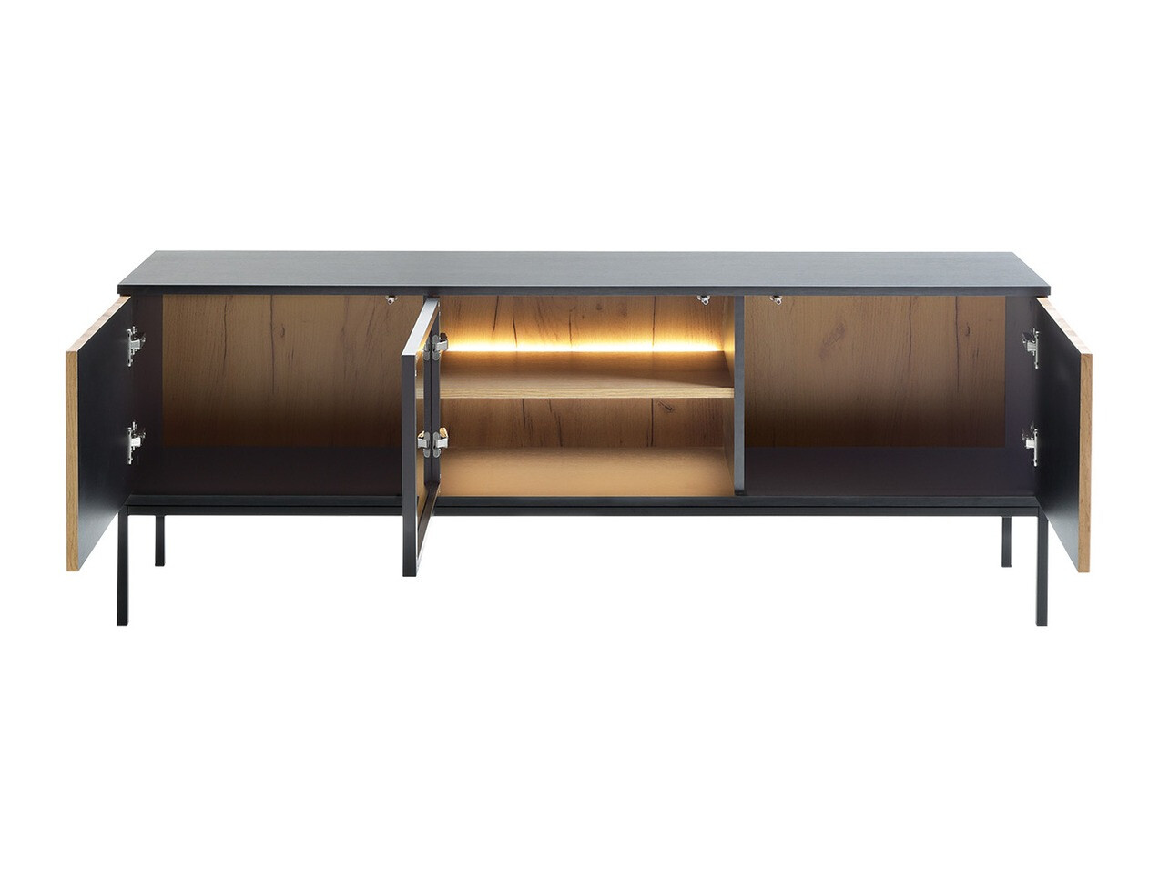 Set za dnevnu sobu Soferi 113 (Crno + Hrast Votan)