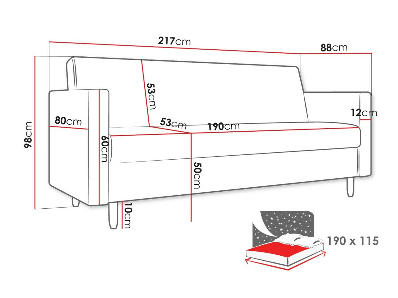 Sofa na razvlačenje Memphis 136 (Kronos 29)