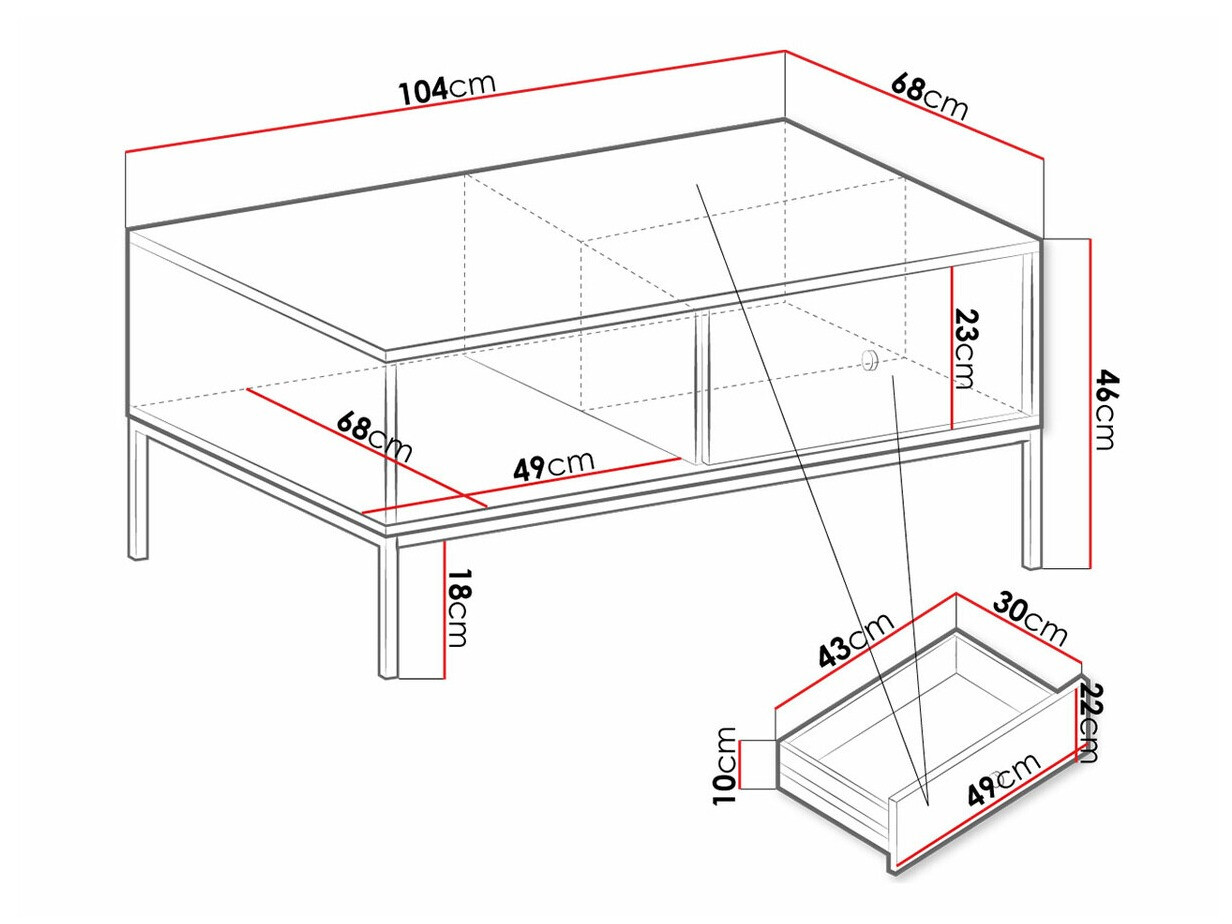 Stočić za kafu Romveri 105 (Belo)