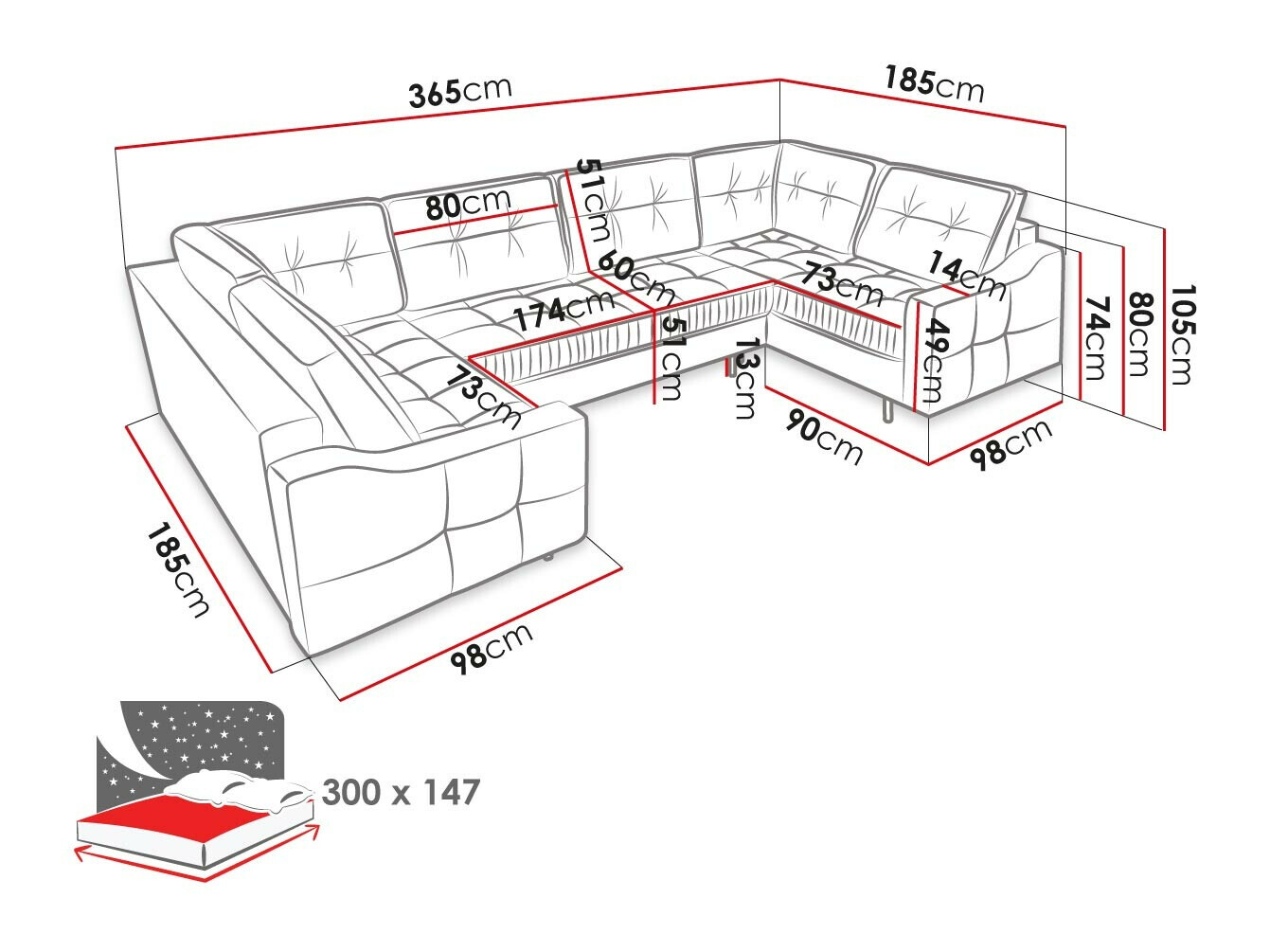 Ugaona sofa Kingsport 114 (Kronos 22)