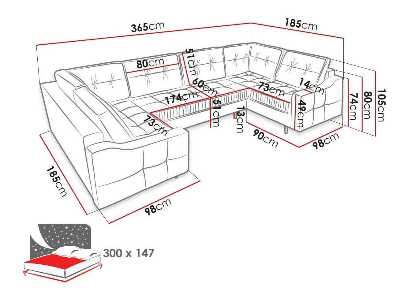 Ugaona sofa Kingsport 114 (Paros 02)