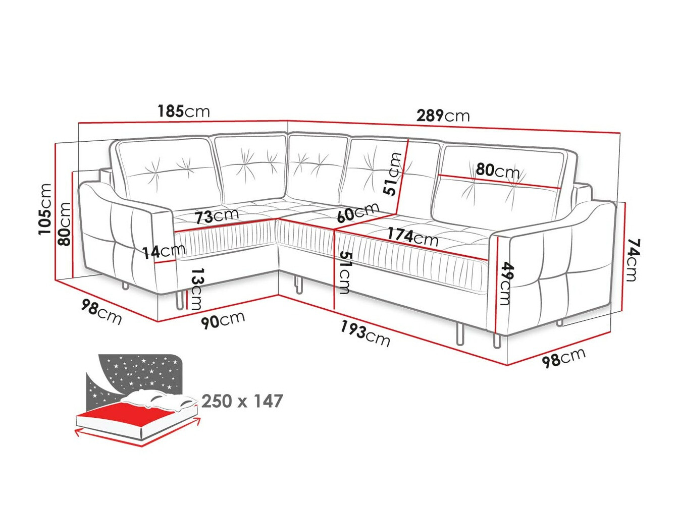 Ugaona sofa Kingsport 115 (Kronos 22)