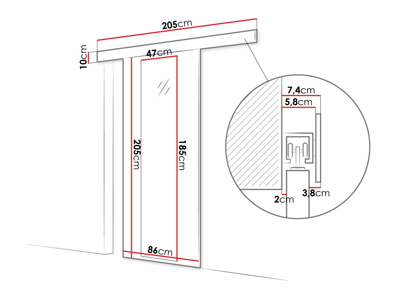 Klizna vrata Closico 169 (Crno)