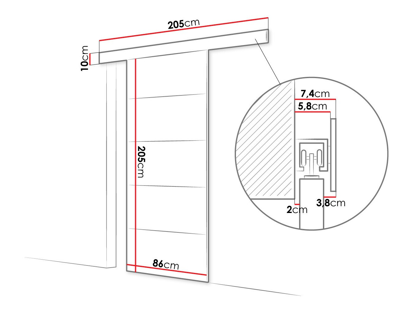 Klizna vrata Closico 170 (Belo)