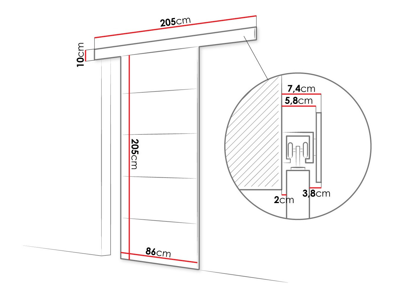 Klizna vrata Closico 170 (Braon)