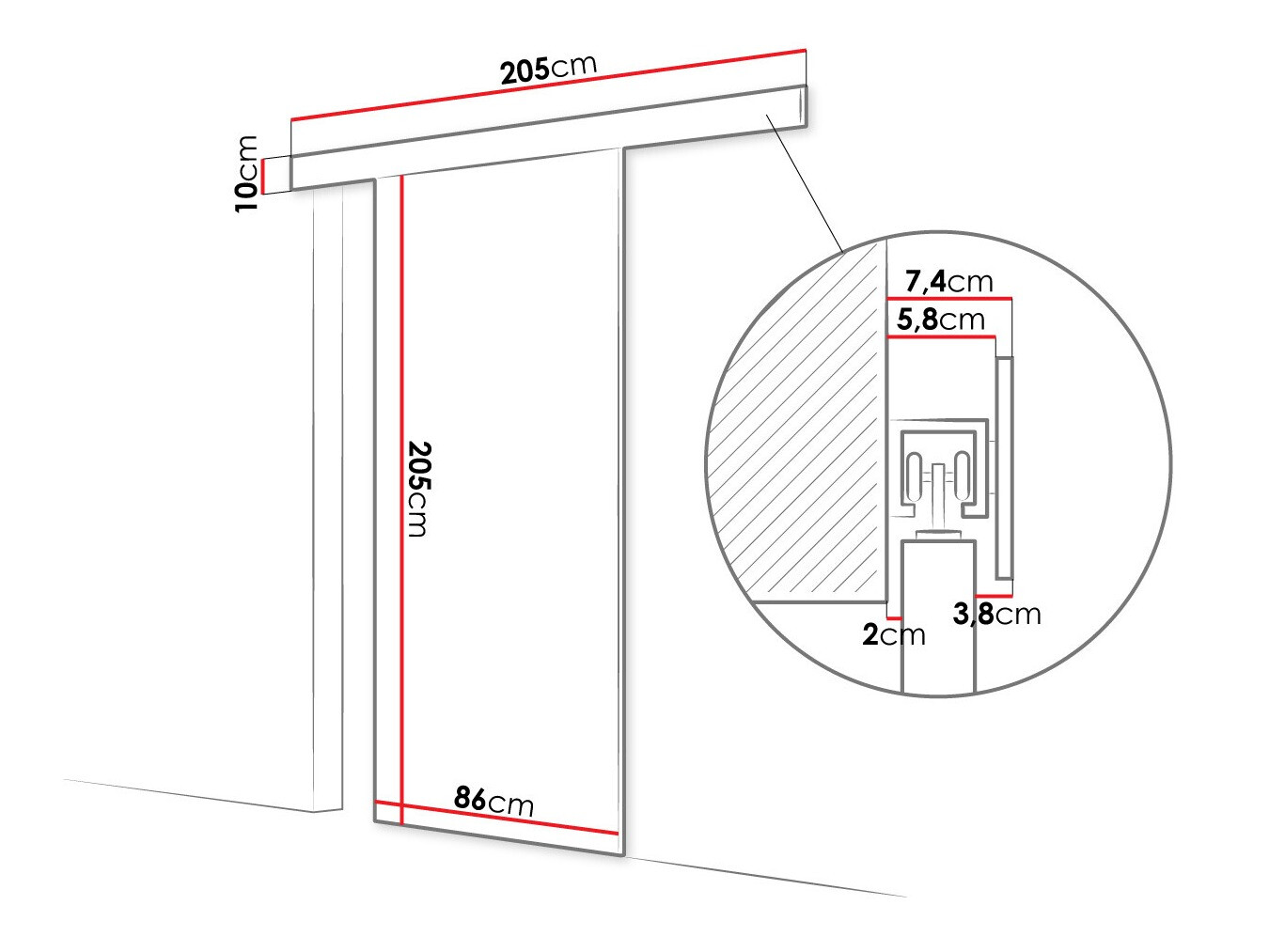 Klizna vrata Closico 171 (Crno)