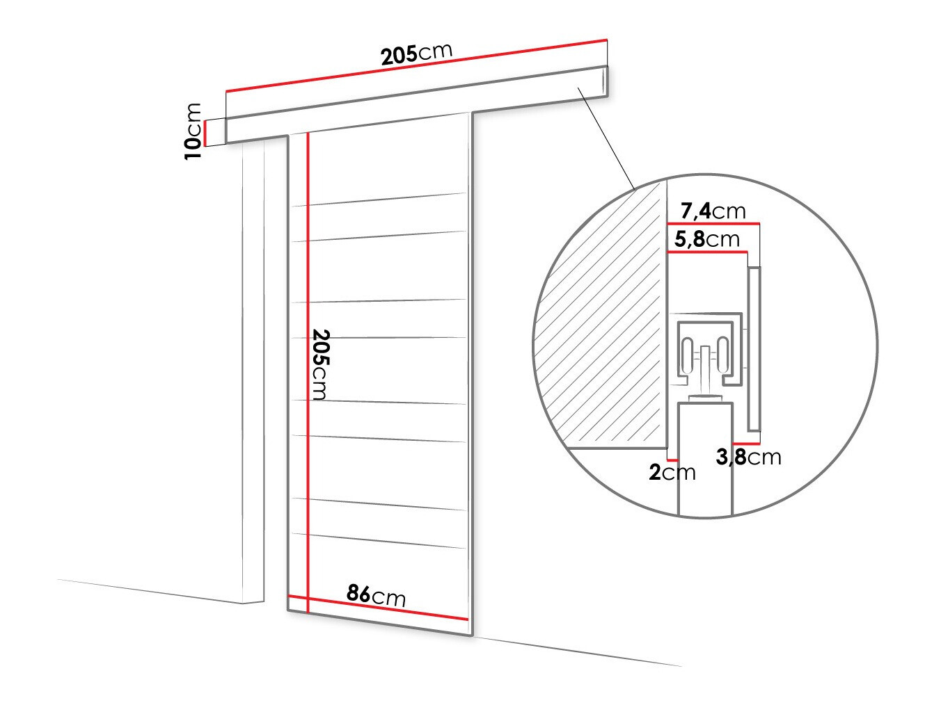 Klizna vrata Closico 173 (Crno)