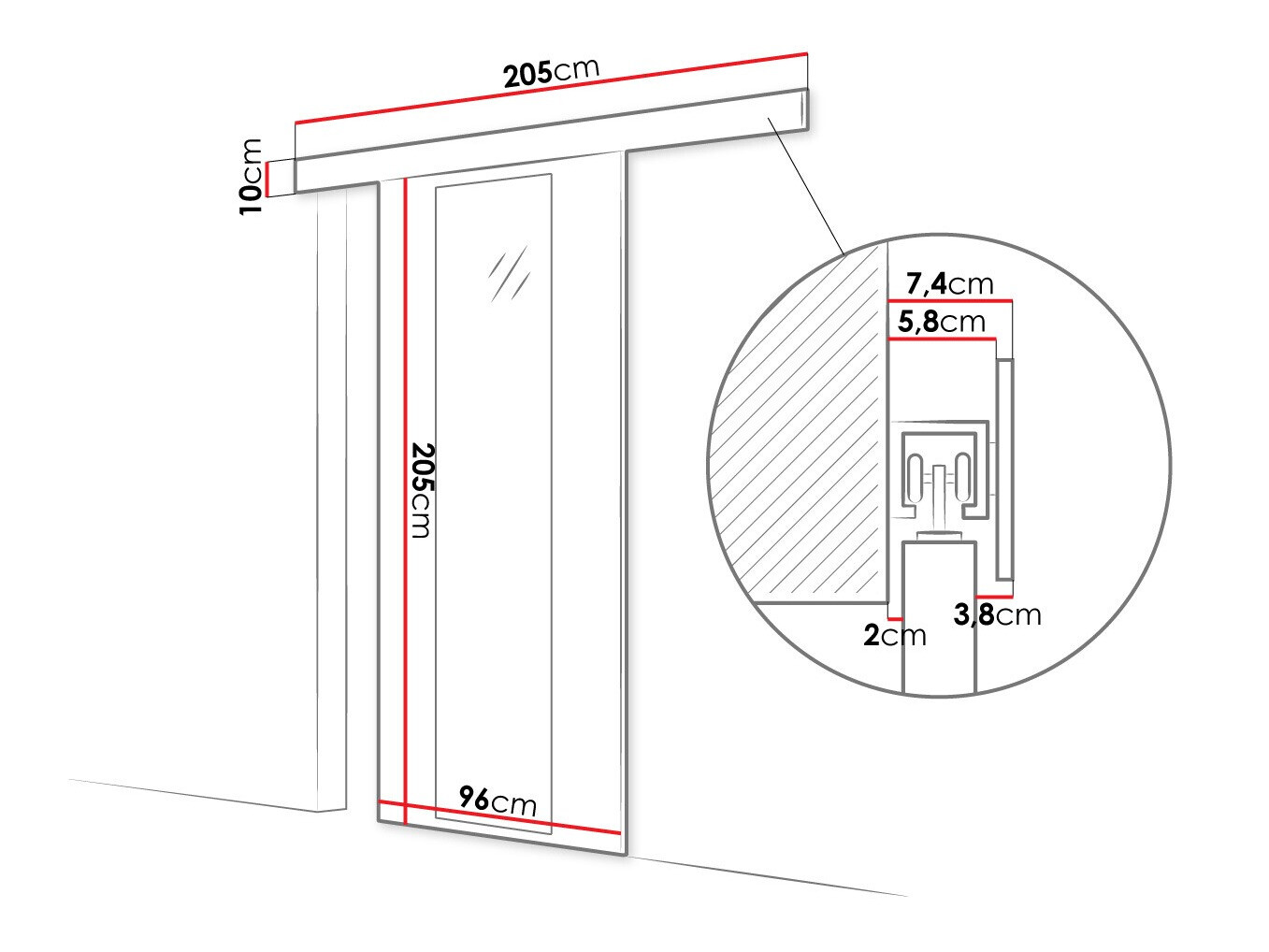 Klizna vrata Closico 175 (Belo)