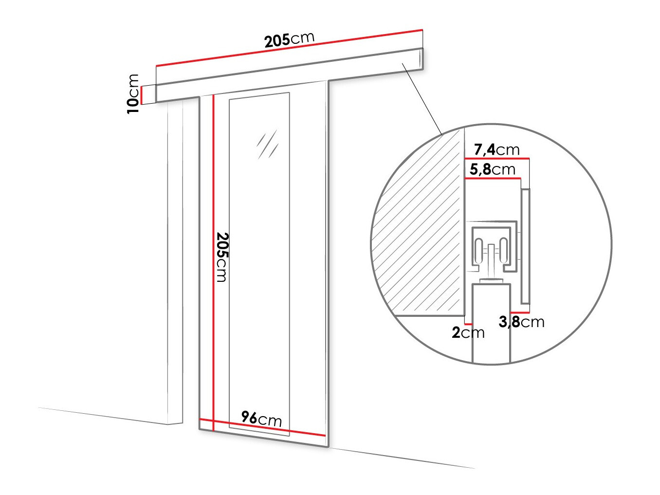 Klizna vrata Closico 175 (Braon)