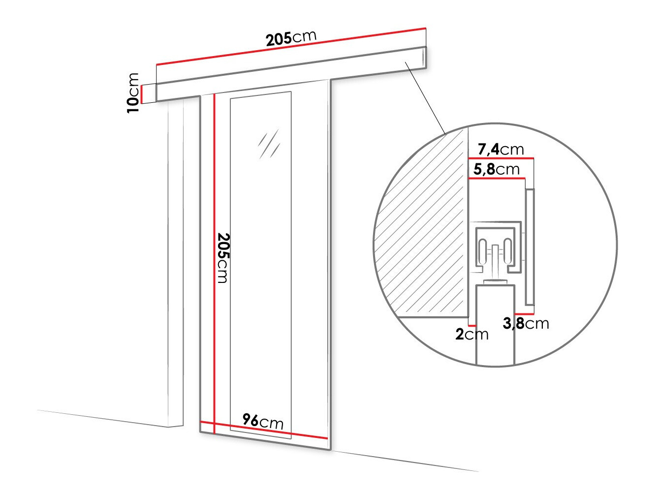 Klizna vrata Closico 175 (Sonoma hrast)