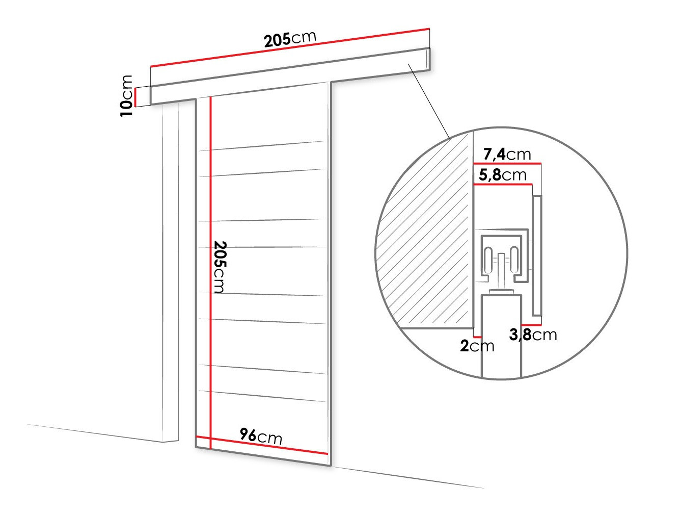 Klizna vrata Closico Portalis V (Belo)