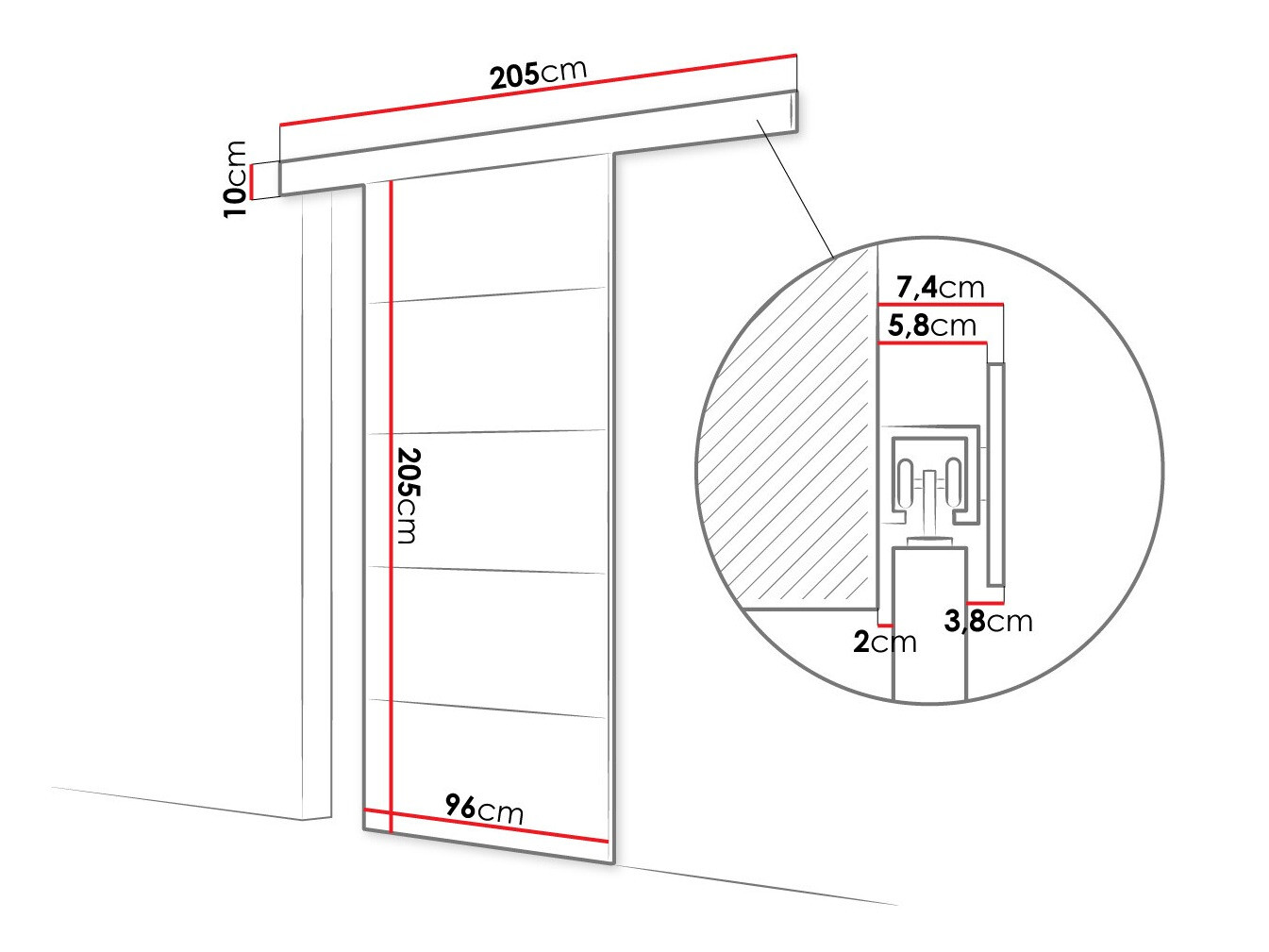 Klizna vrata Closico 176 (Belo)