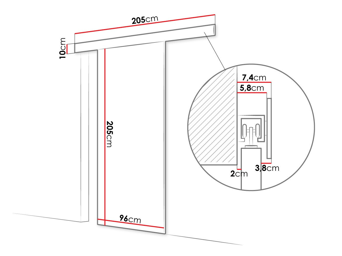 Klizna vrata Closico Portalis I (Belo)