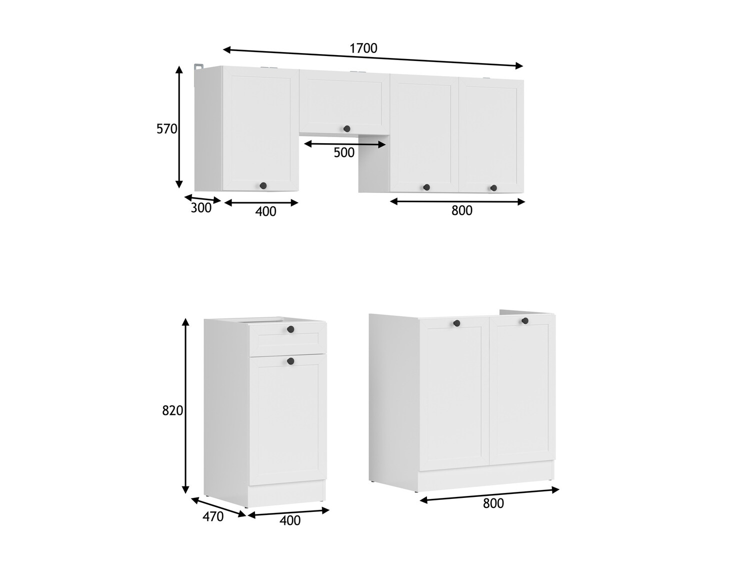 Modularni kuhinjski set Classic White 117