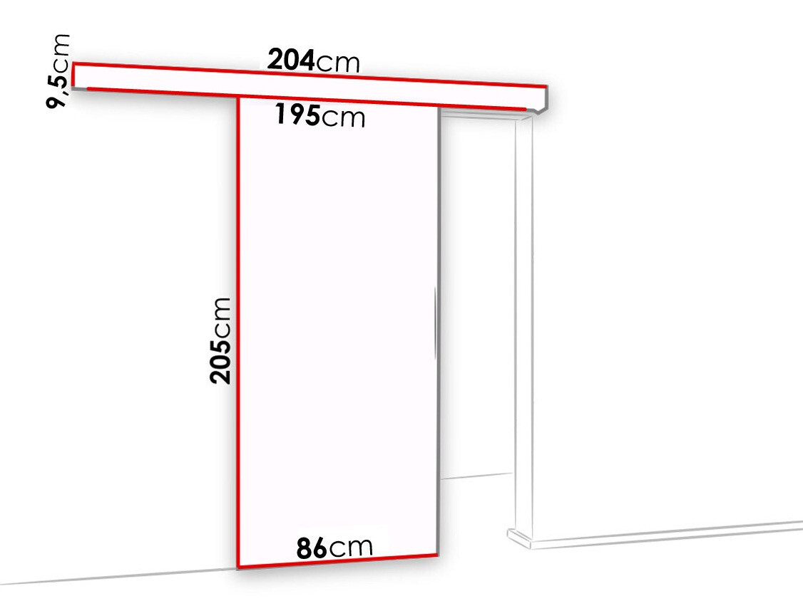 Klizna vrata Dover 120 (Belo + Crno)