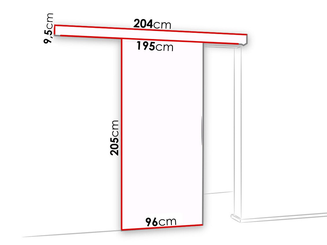 Klizna vrata Dover 121 (Sonoma hrast + Crno)