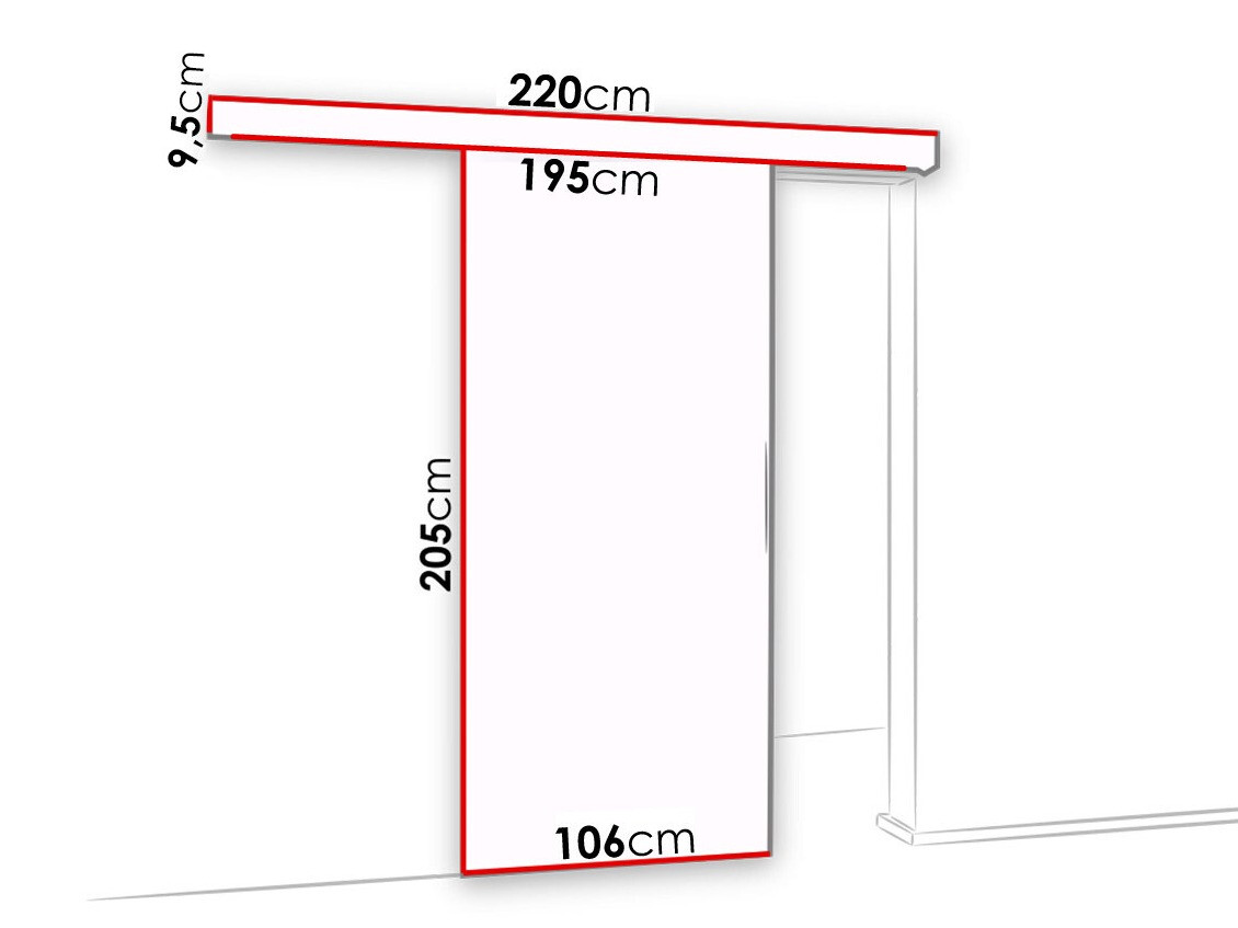 Klizna vrata Dover 122 (Belo + Crno)