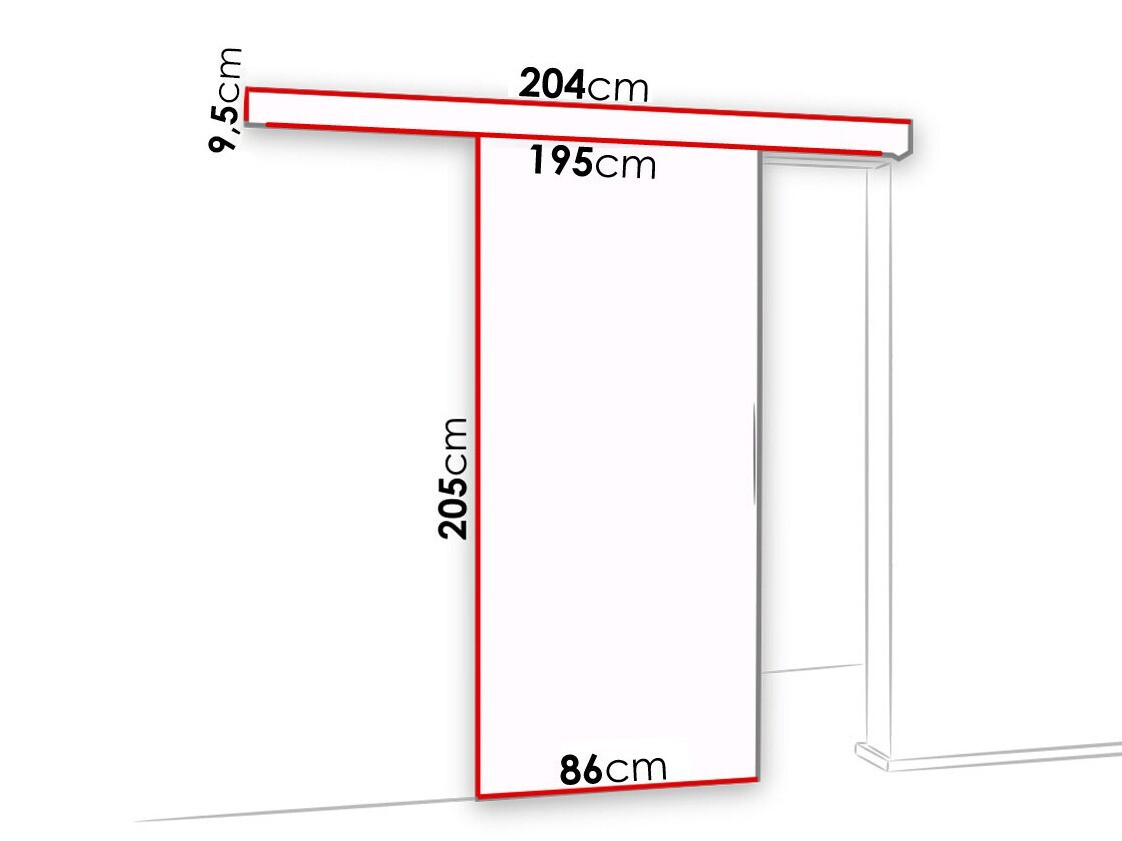 Klizna vrata Dover 123 (Antricit (ugalj) + Crno)