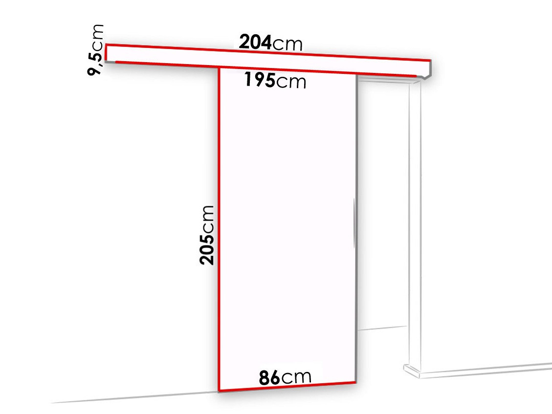 Klizna vrata Dover 123 (Sonoma hrast + Crno)