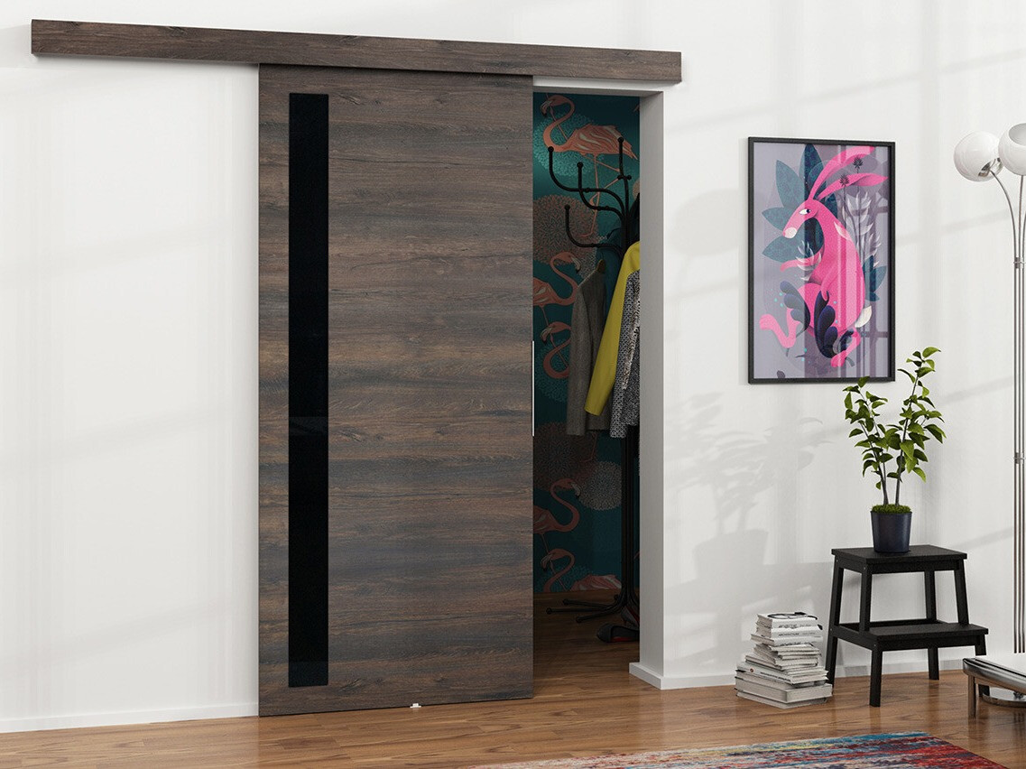 Klizna vrata Dover 123 (Tamni jasen + Crno)