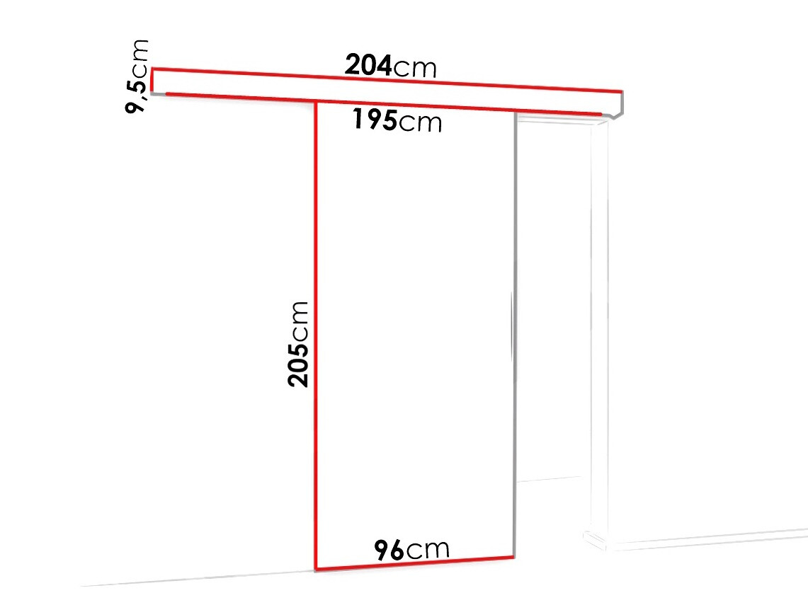 Klizna vrata Dover 124 (Belo + Crno)