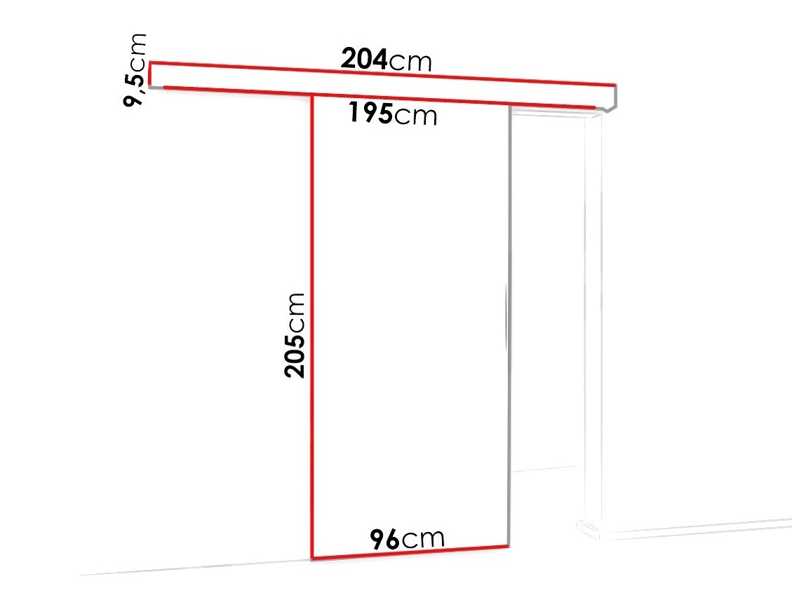 Klizna vrata Dover 124 (Sonoma hrast + Crno)