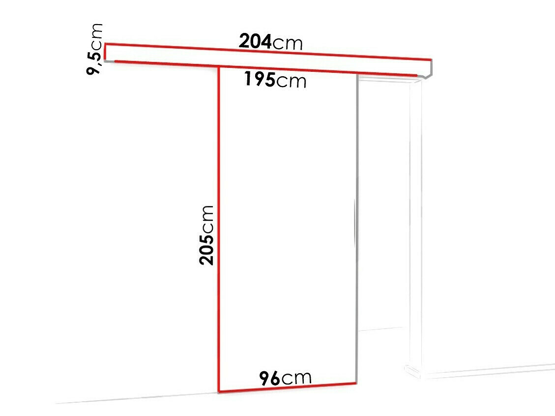 Klizna vrata Dover 124 (Tamni jasen + Crno)