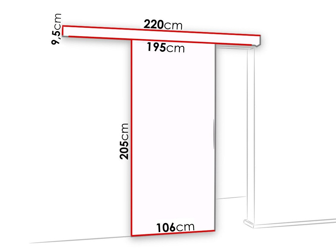 Klizna vrata Dover 126 (Antricit (ugalj) + Crno)