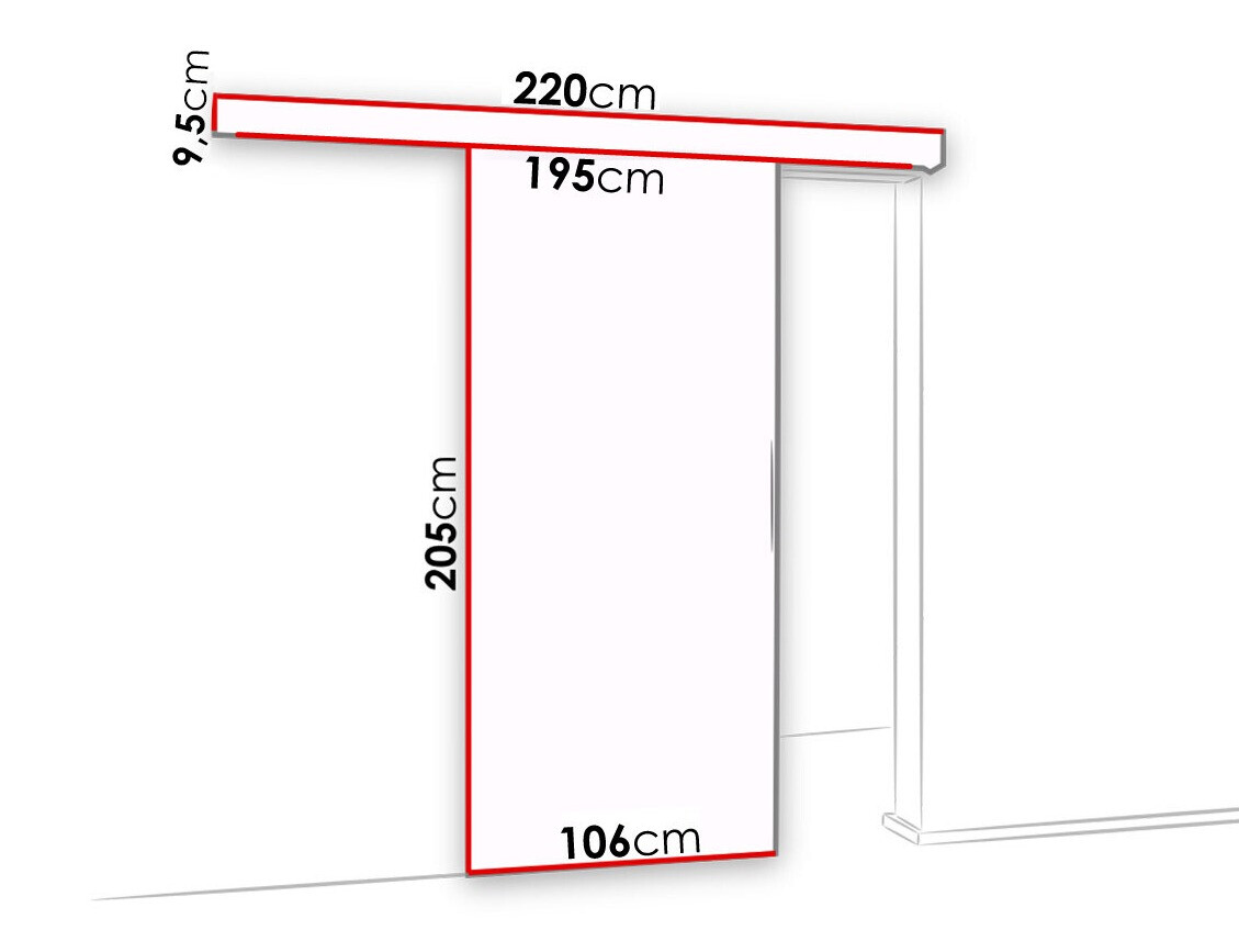 Klizna vrata Dover 126 (Belo + Crno)