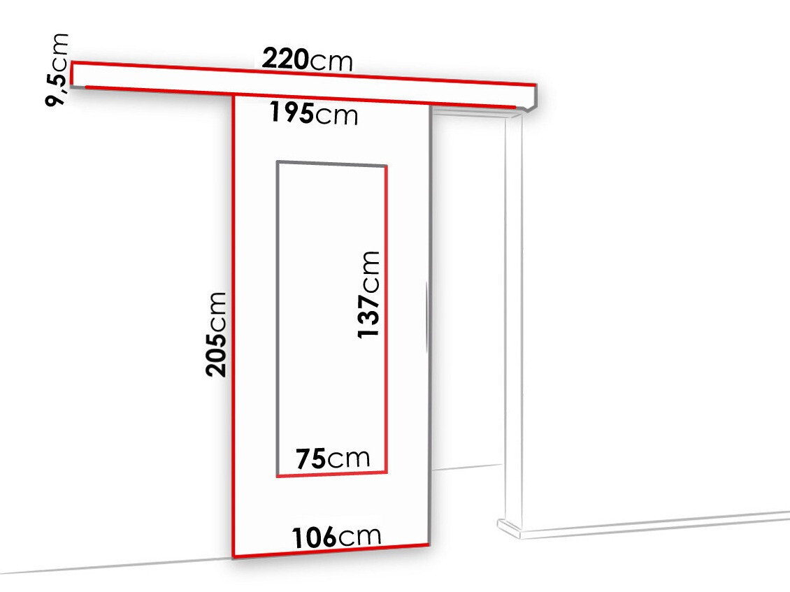 Klizna vrata Dover 132 (Sonoma hrast)