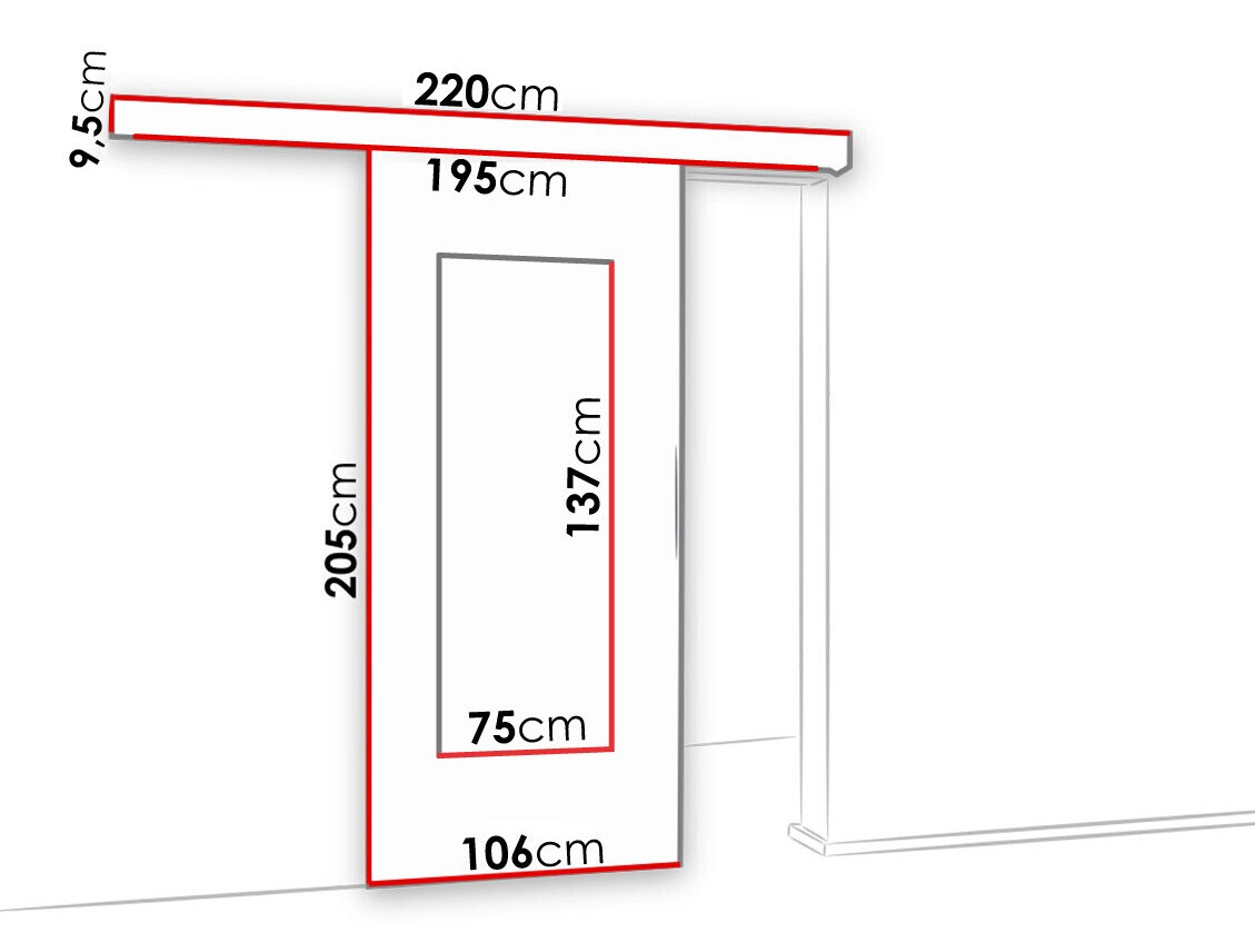 Klizna vrata Dover 132 (Tamni jasen)