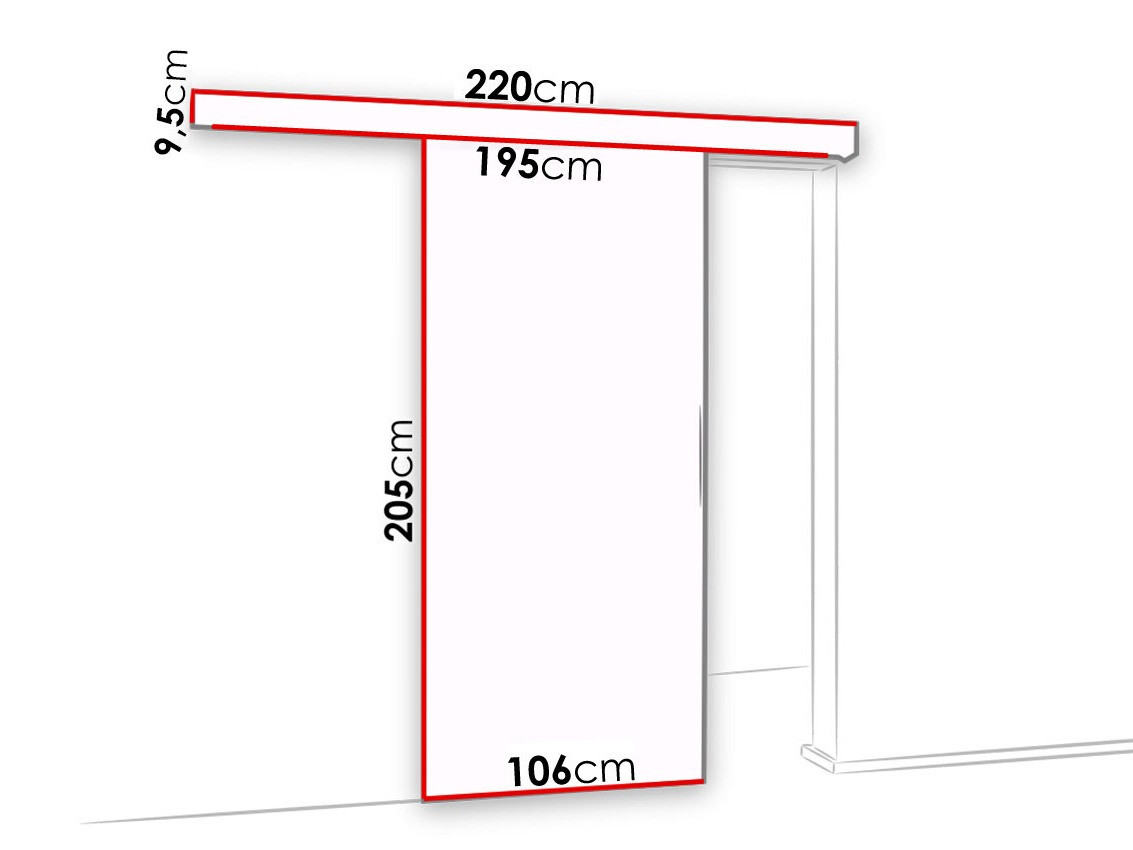 Klizna vrata Dover 127 (Belo + Crno)