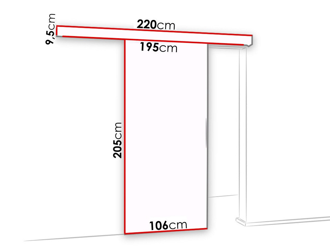 Klizna vrata Dover 127 (Tamni pepeo + Crno)