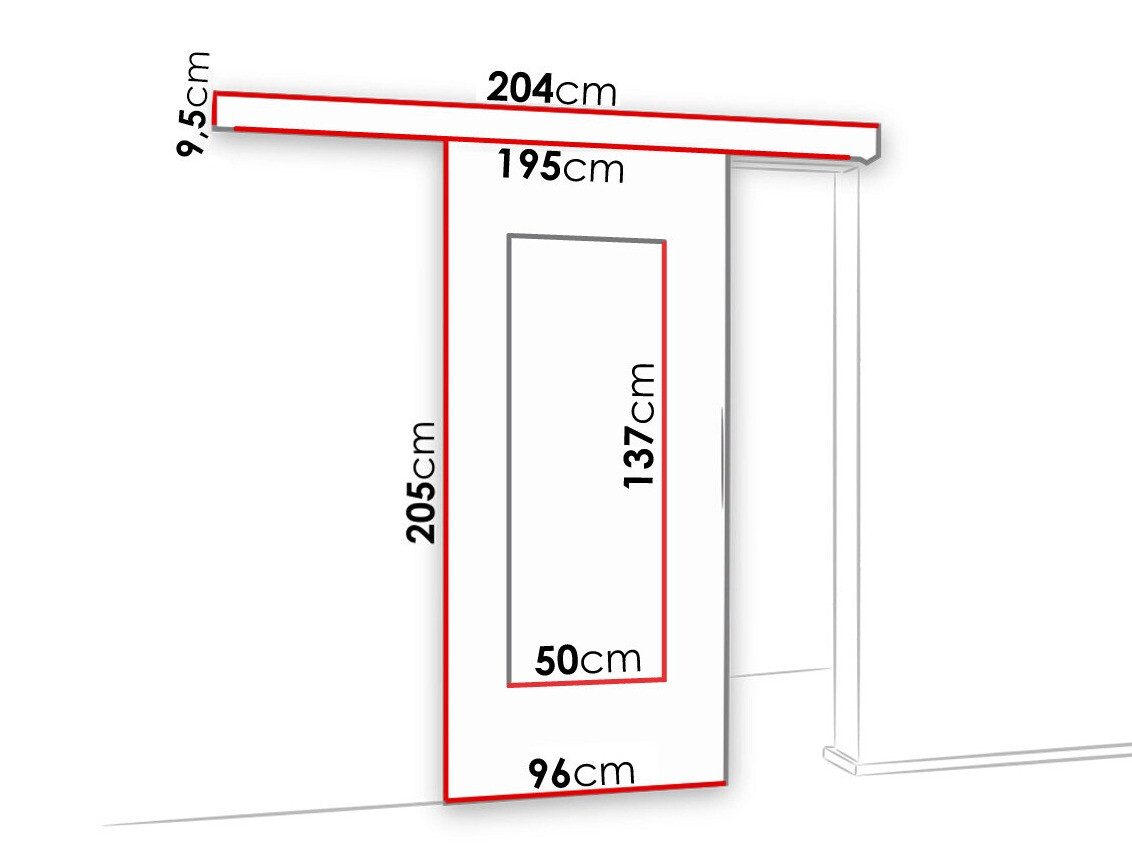 Klizna vrata Dover 129 (Tamni jasen)