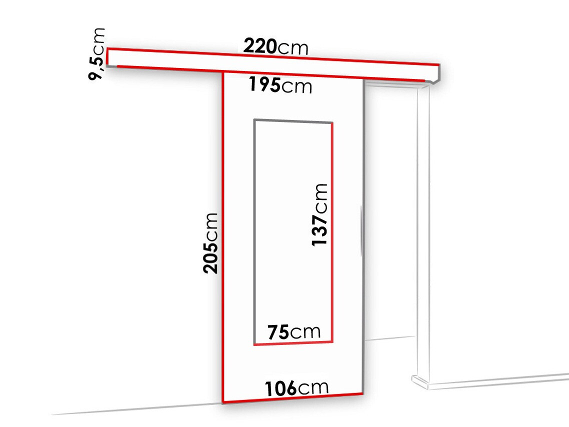 Klizna vrata Dover 130 (Belo)