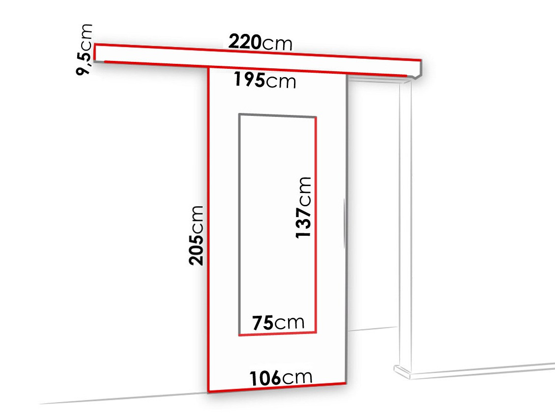 Klizna vrata Dover 130 (Tamni jasen)