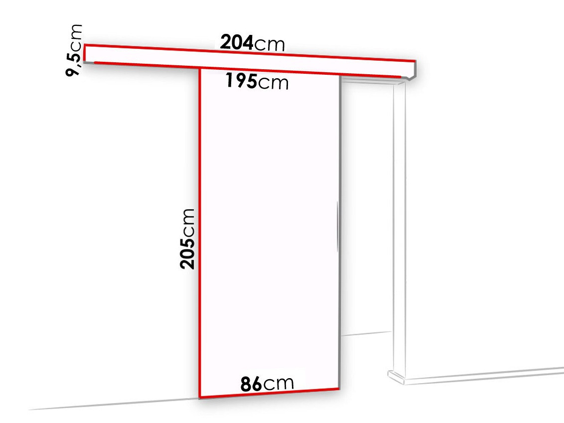 Klizna vrata Dover 133 (Belo + Crno)