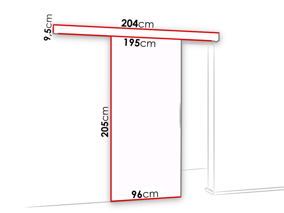 Klizna vrata Dover 134 (Tamni jasen + Crno)