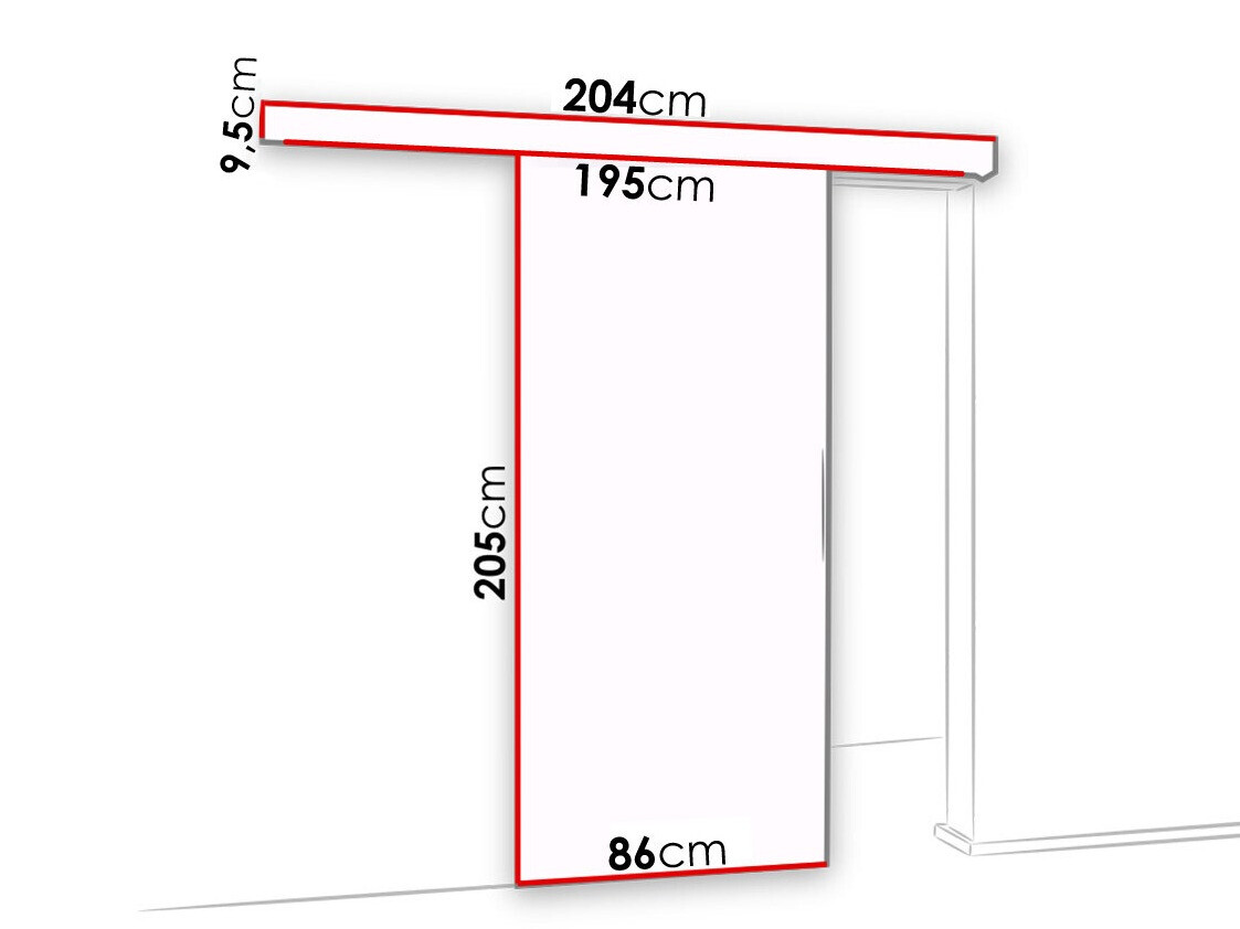 Klizna vrata Dover 135 (Tamni jasen + Crno)