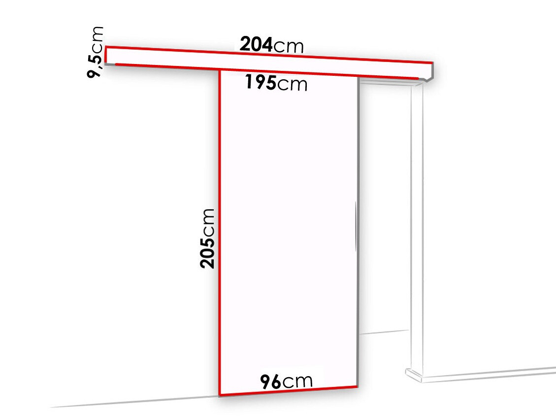 Klizna vrata Dover 136 (Sonoma hrast + Crno)